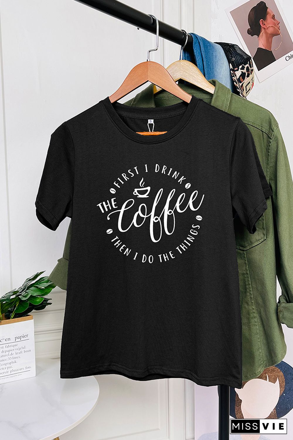 First i drink the coffee Short Sleeve Graphic Tee Wholesale