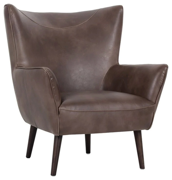 Denae Lounge Chair  Havana Dark Brown   Midcentury   Armchairs And Accent Chairs   by Peachtree Fine Furniture  Houzz