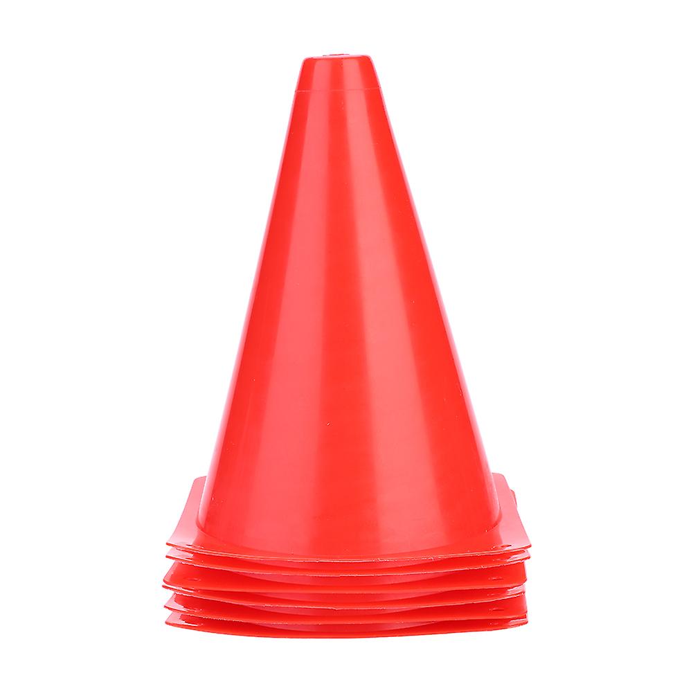 6pcs 18cm Soccer Training Cone Football Barriers Plastic Marker Holder Accessory (red)