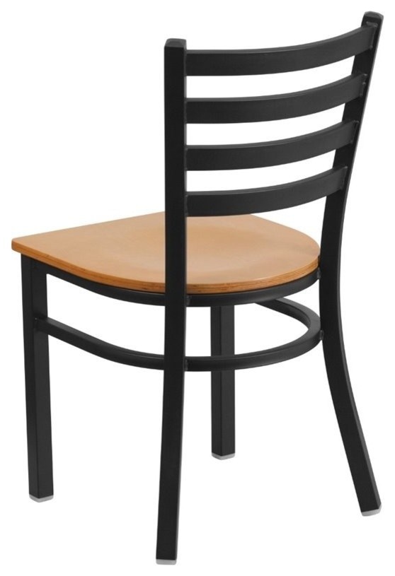 Bowery Hill Restaurant Dining Chair in Black and Natural   Transitional   Dining Chairs   by Homesquare  Houzz