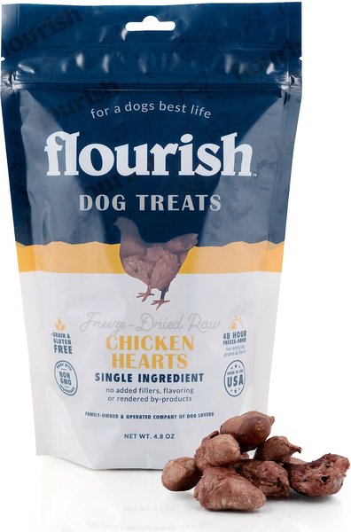 Flourish Chicken Hearts Freeze-Dried Dog Treats