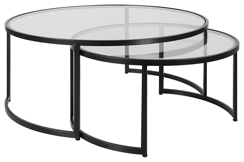 Uttermost Rhea Black Nesting Coffee Tables Set of 2   Transitional   Coffee Table Sets   by Uttermost  Houzz