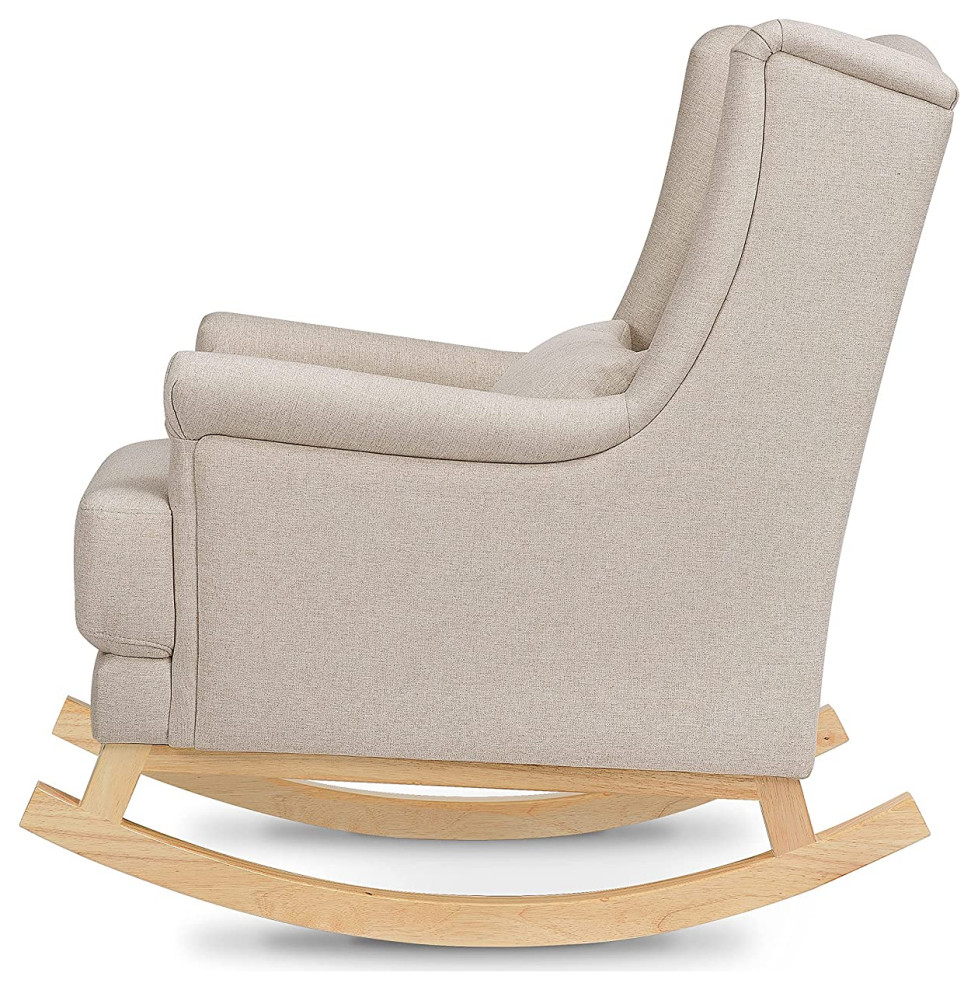 Contemporary Rocking Chair  Wingback Design With Lumbar Support Pillow   Tropical   Rocking Chairs   by Declusia  Houzz