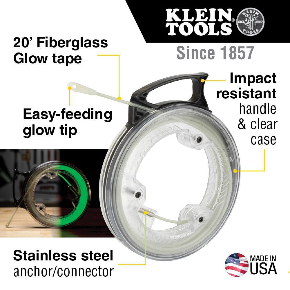 Klein Tools 20 ft. Glow Fish Tape and Folding Jab Saw Tool Set M2O41710KIT