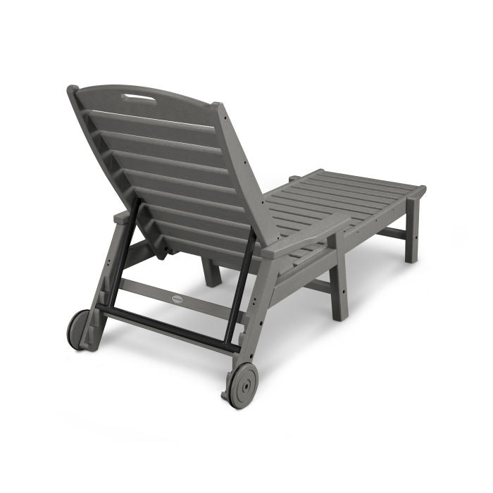 Polywood Nautical Pool Chaise with Arms & Wheels