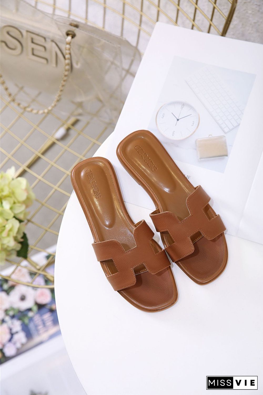 Retro Thin Open Toe Plus Size Beach Flat Sandals