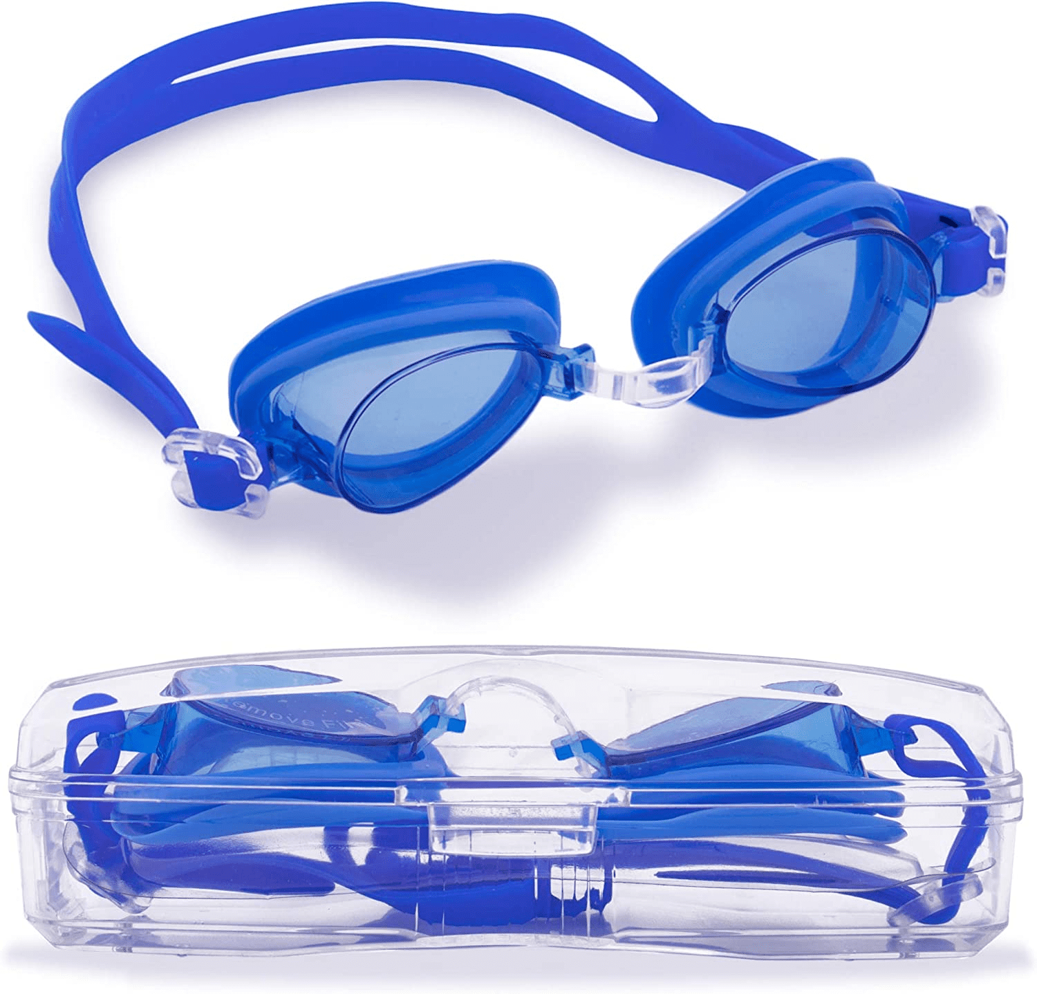 Kids Swimming Goggles with Case | UV Protection, Anti-fog with Easy Adjust Nose Piece | Silicone Gaskets and Strap Swim Eyewear for Boys & Girls | Water Fun, Recreation, Vacations