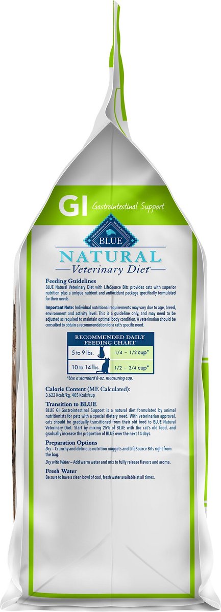 Blue Buffalo Natural Veterinary Diet GI Gastrointestinal Support Grain-Free Dry Cat Food