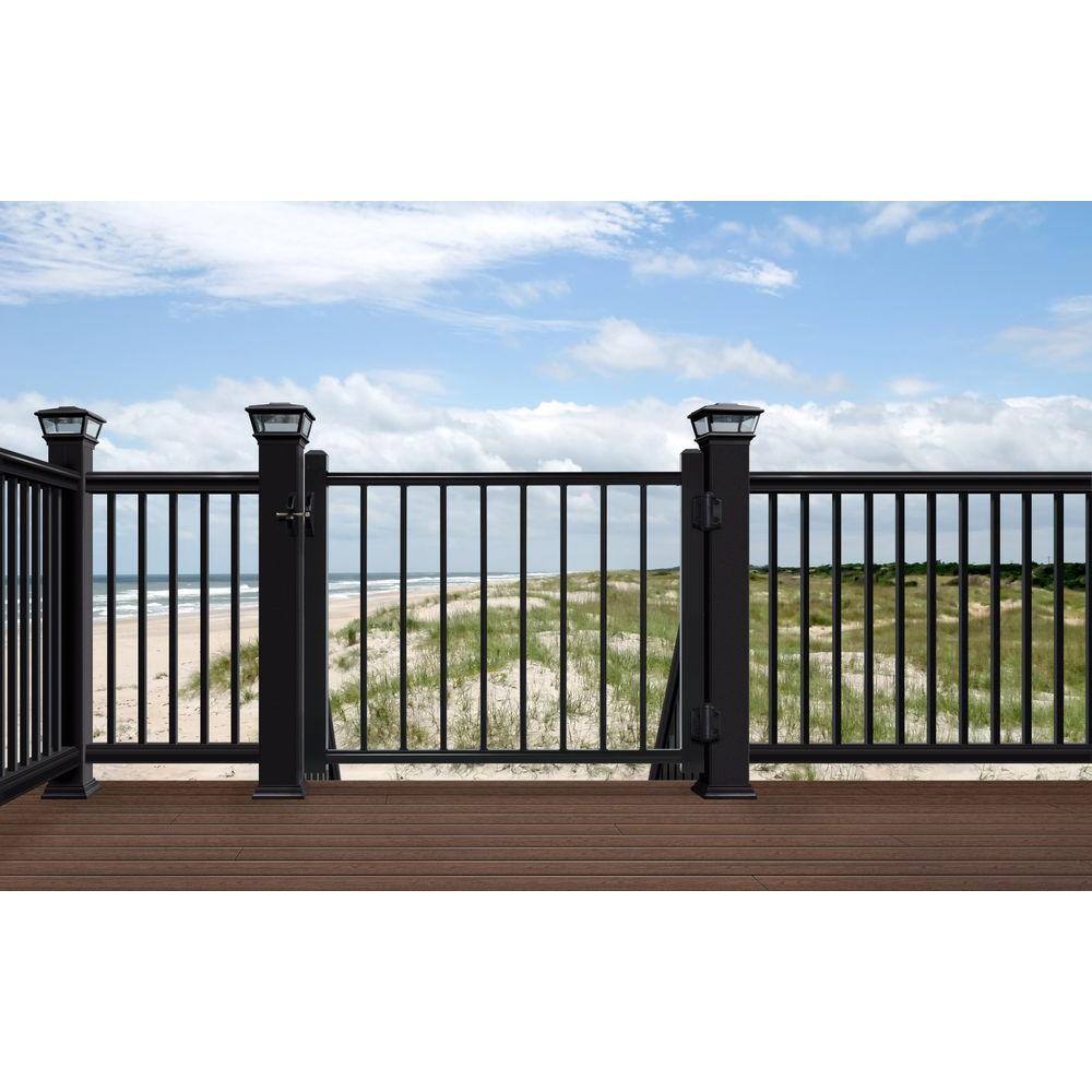 ProWood 4 ft. x 3 ft. Adjustable Black Aluminum Deck Gate 238352