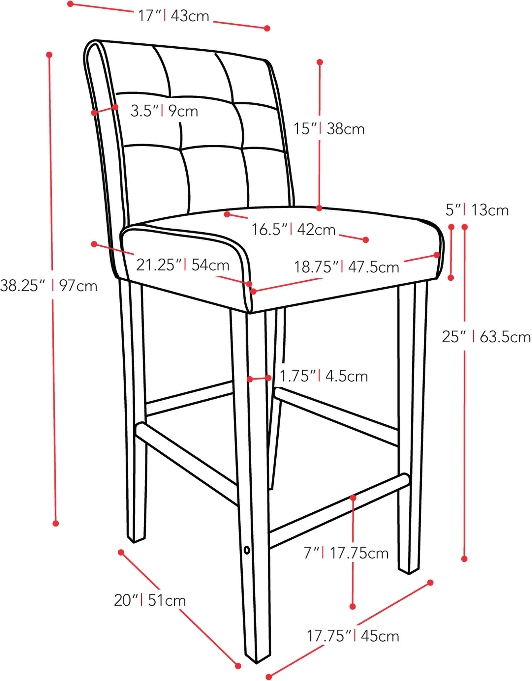 Antonio Black Counter Height Stool