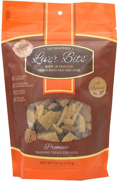 Liver Bits Freeze-Dried Raw Dog Treats， 4-oz bag