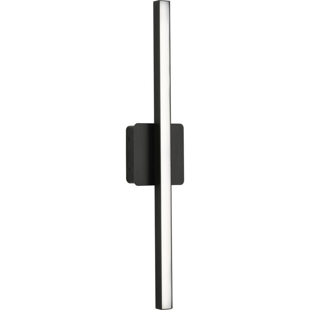 Progress Lighting Phase 4 Collection 24 in. Matte Black Medium Modern Integrated 3CCT Integrated 1-Light LED Linear Vanity Light P300404-31M-CS