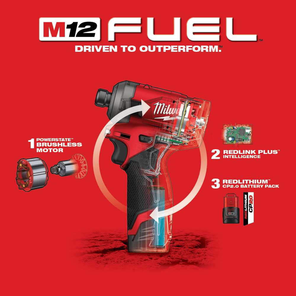 Milwaukee M12 FUEL SURGE 1/4 in. Hex Hydraulic Driver 2 Battery Kit 2551-22 from Milwaukee