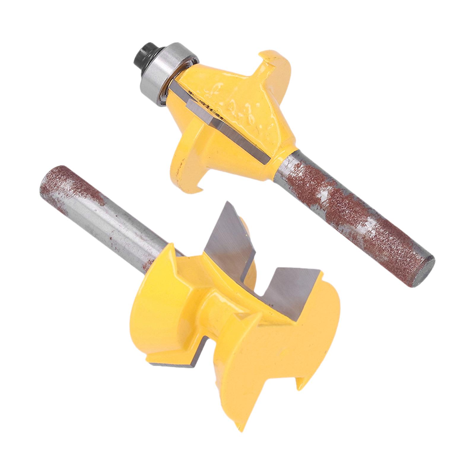 2pcs 8mm Shank 120 Degree Combined Tenon Cutter Woodworking Milling Cutter Jigsaw Knife Splicing Cutter Engraving Tool