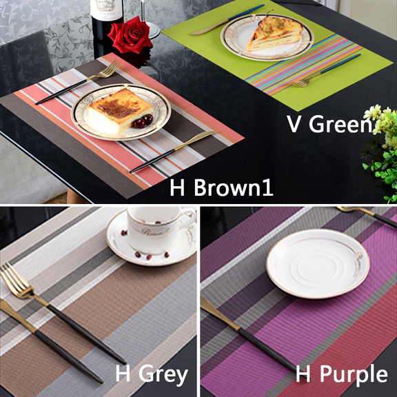 Aspire 8PCS Rainbow Stripe Placemats Heat Insulati...