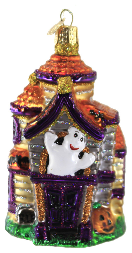 Old World Christmas Haunted House. Glass Halloween Mansion 26038   Christmas Ornaments   by Story Book Kids Inc  Houzz