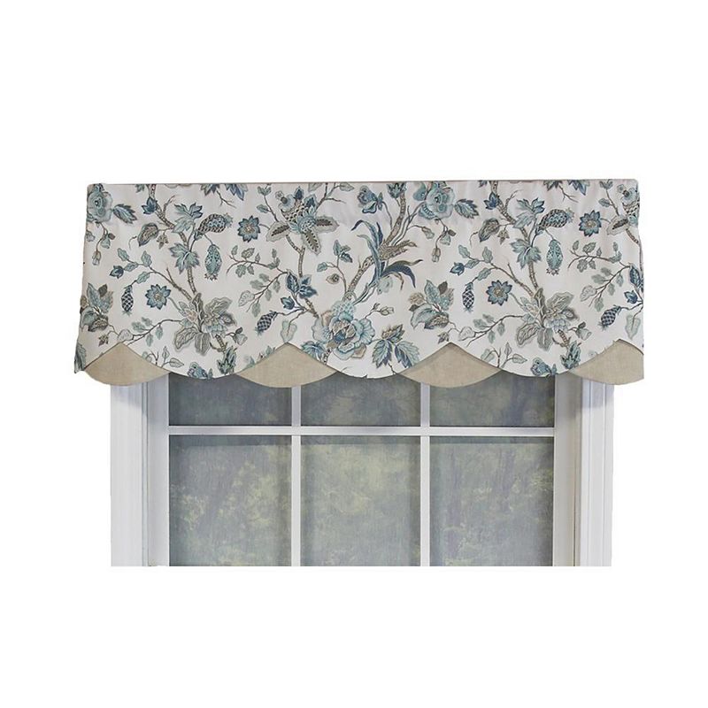 RLF Home Gianna Petticoat Valance Rod Pocket， Contrast Bottom fabric