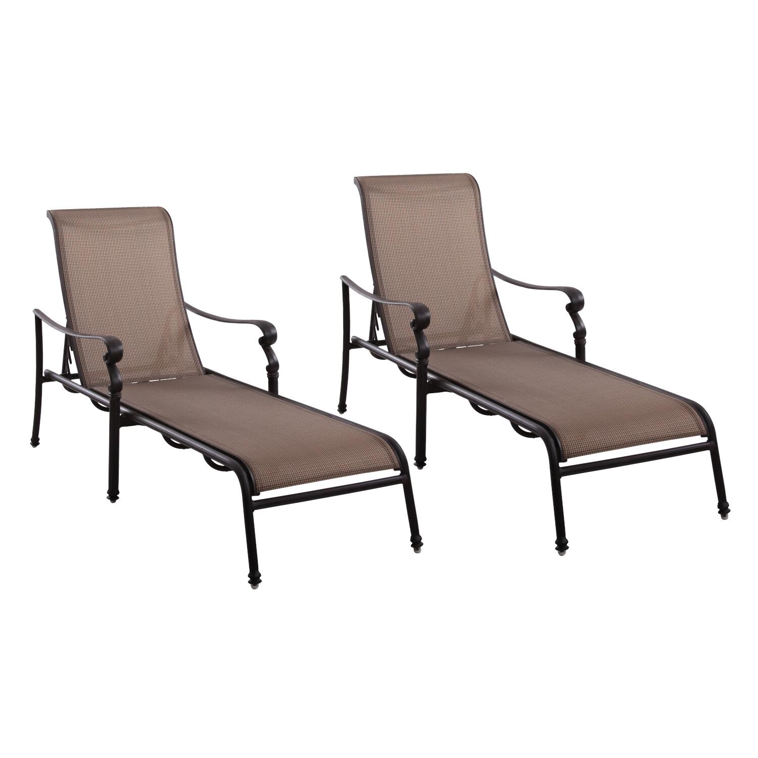 Darlee Monterey 2 Piece Cast Aluminum Sling Patio Chaise Lounge Set