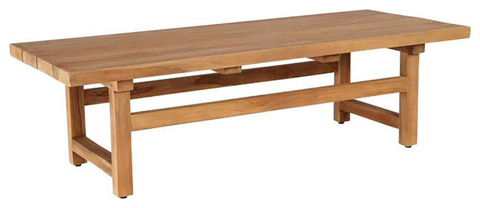 Julian Outdoor Teak Coffee Table  55x16 quotNatural   Midcentury   Coffee Tables   by Sika Design  Houzz