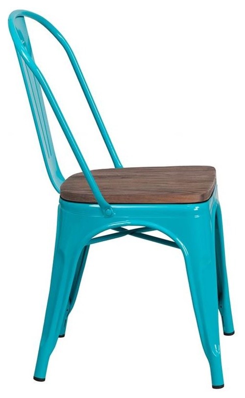 Metal Stackable Chair With Wood Seat   Contemporary   Armchairs And Accent Chairs   by Furniture East Inc.  Houzz