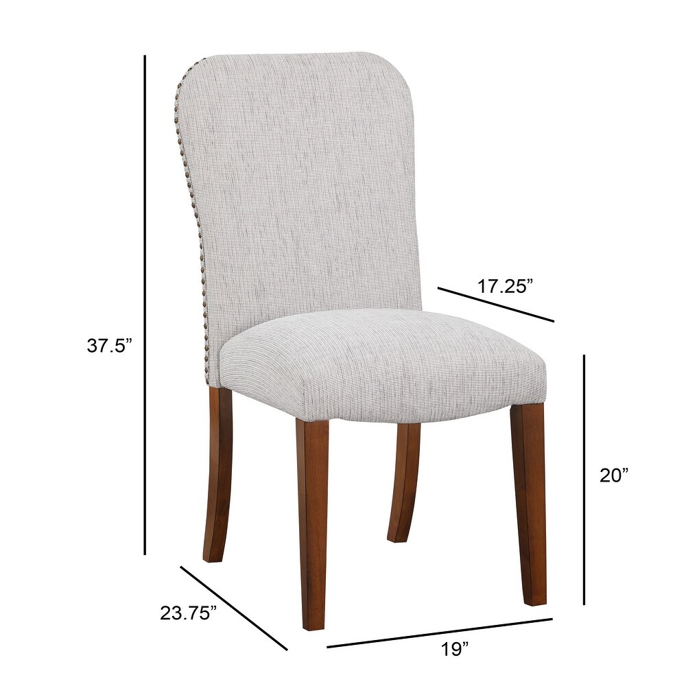 Sea Oat Dining Chair in Performance Fabric with Nail Heads   Set of 2