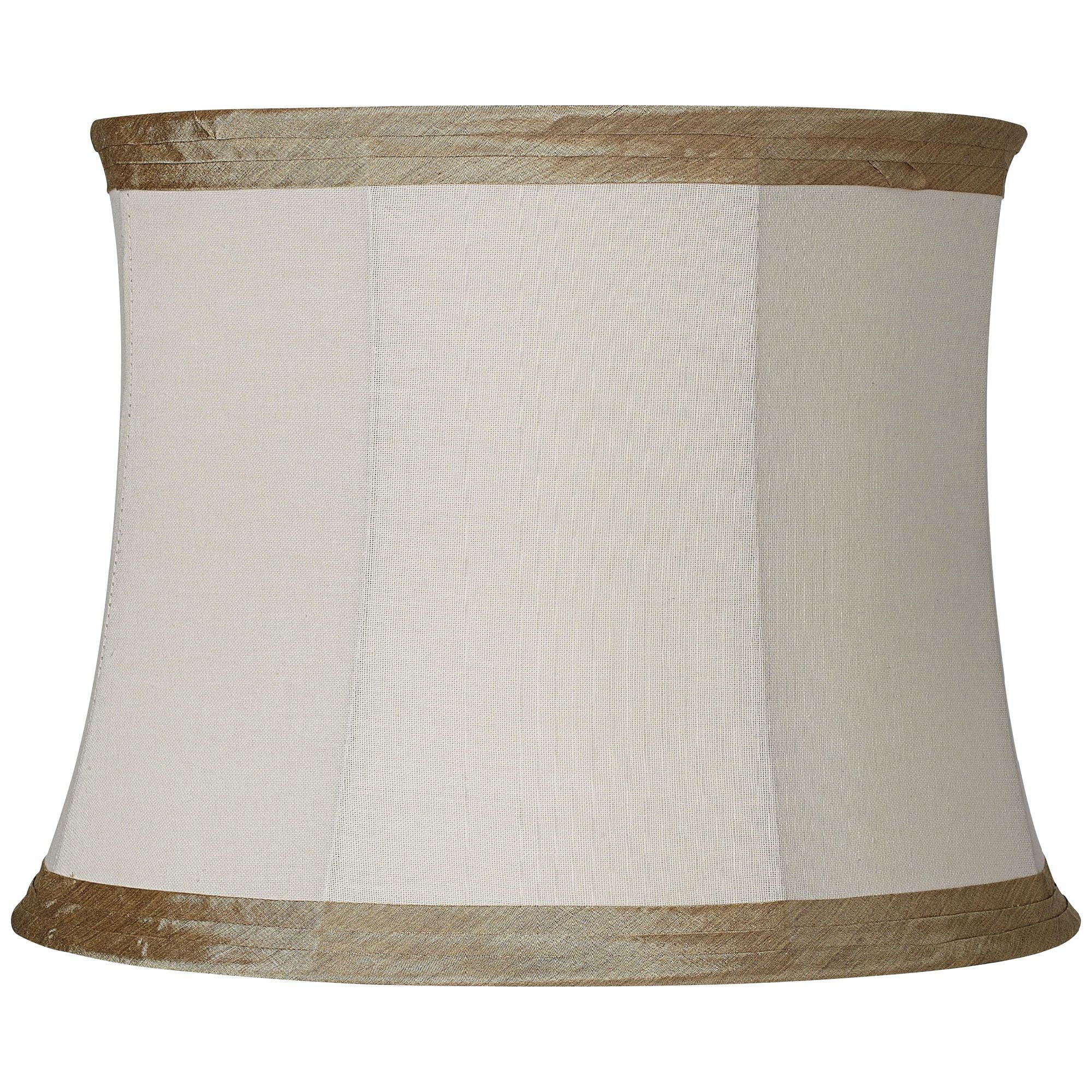 Springcrest Ivory Linen with Taupe Trim Medium Lamp Shade 14