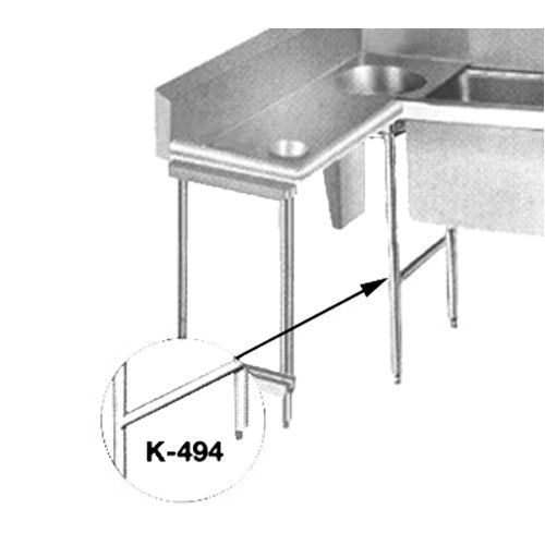 Advance Tabco K-494 Leg， Welded， Stainless Steel