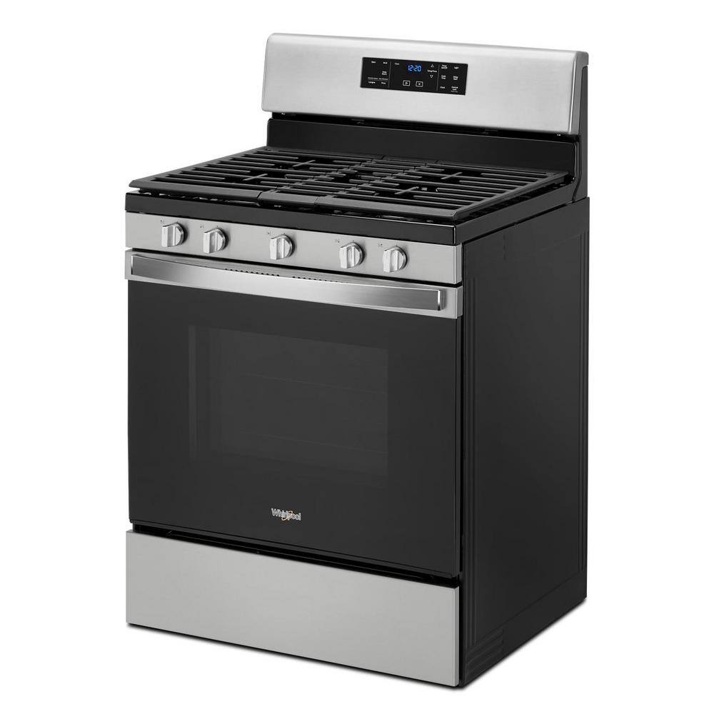 Whirlpool 5.0 cu. ft. Gas Range with Self Cleaning and Center Oval Burner in Fingerprint Resistant Stainless Steel WFG525S0JZ