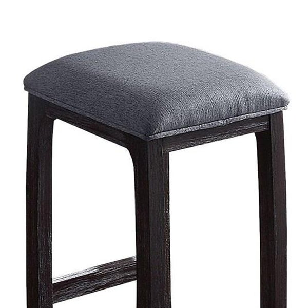 ACME Razo Counter Height Stool (1Pc) in Fabric and Weathered Espresso