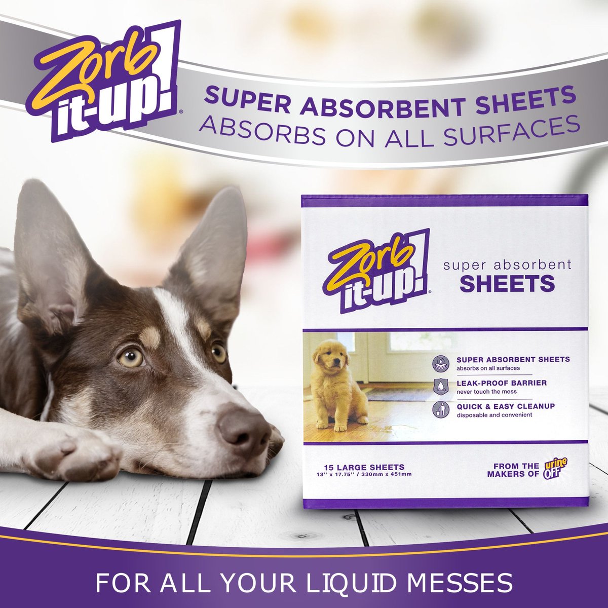 Zorb-It-Up! Super Absorbing Sheets for Cleaning Liquids