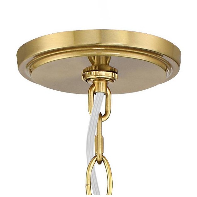 Wide Modern Clear Gold Organza Shade 6 light Fixture For Dining Room House Kitchen Island