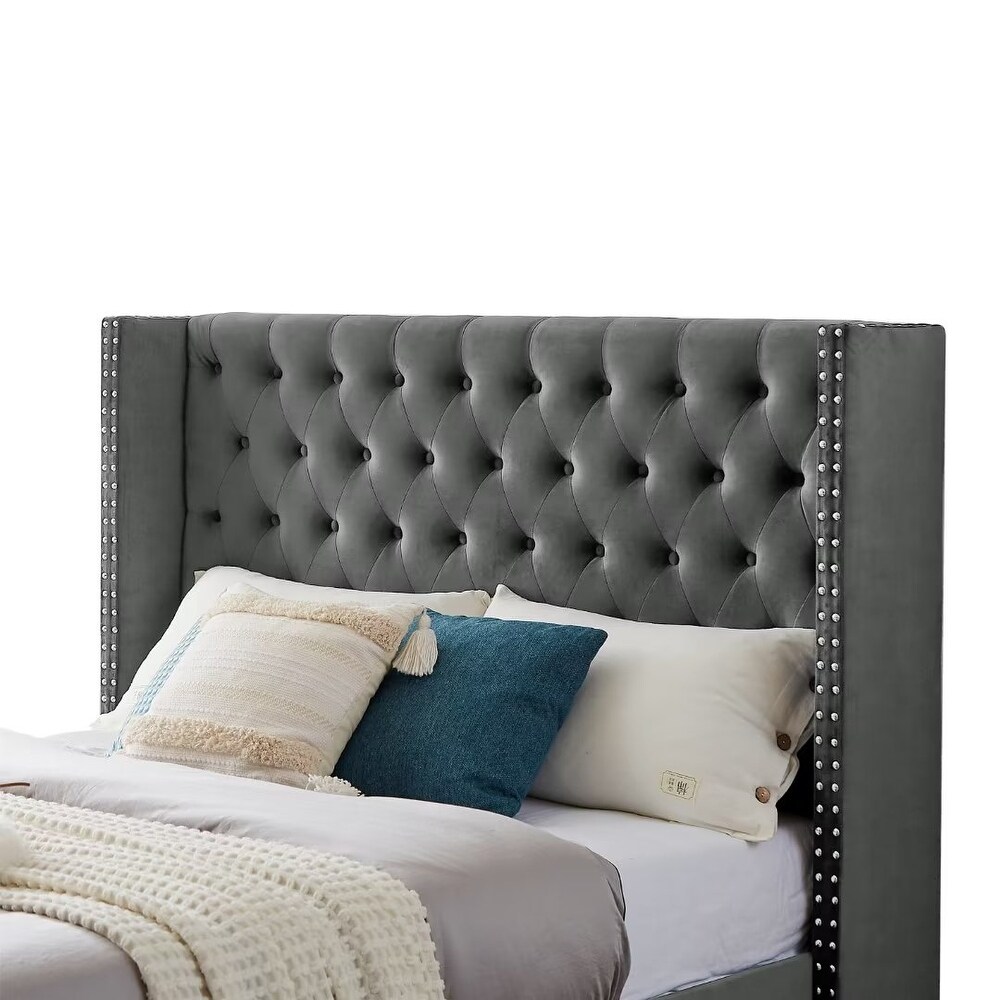 Upholstered Platform Bed Bedroom Set with nightstand