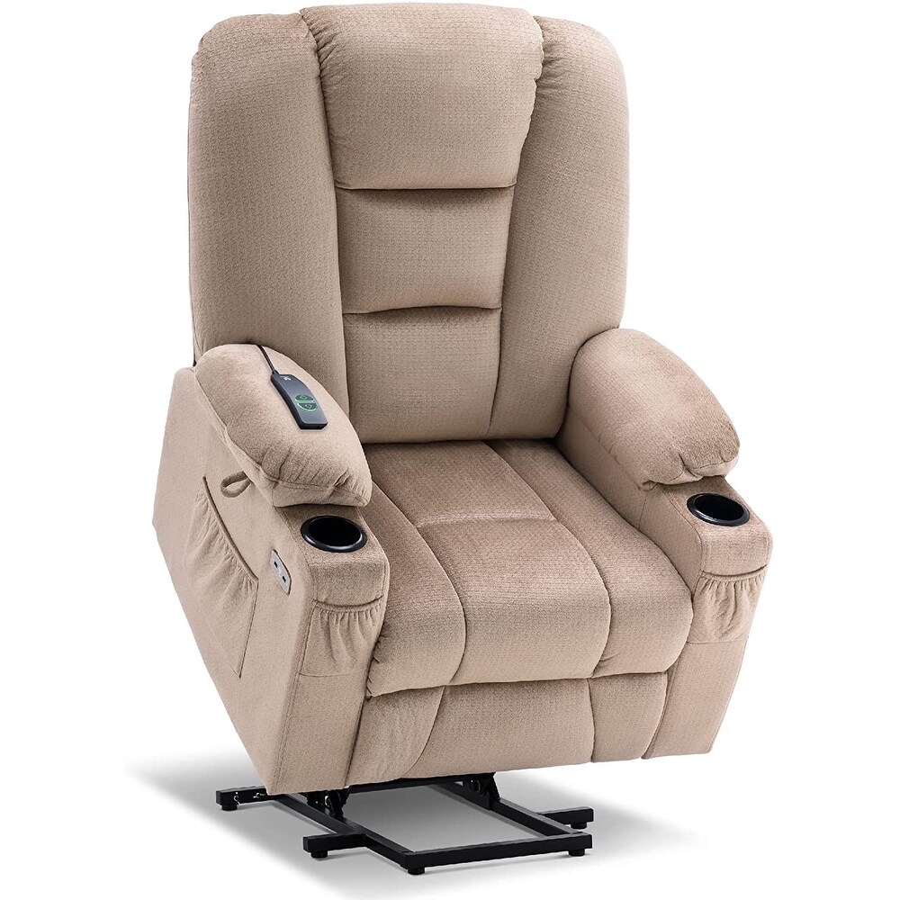 MCombo Large Electric Power Lift Recliner Chair with Massage and Heat for Elderly  Fabric 7549