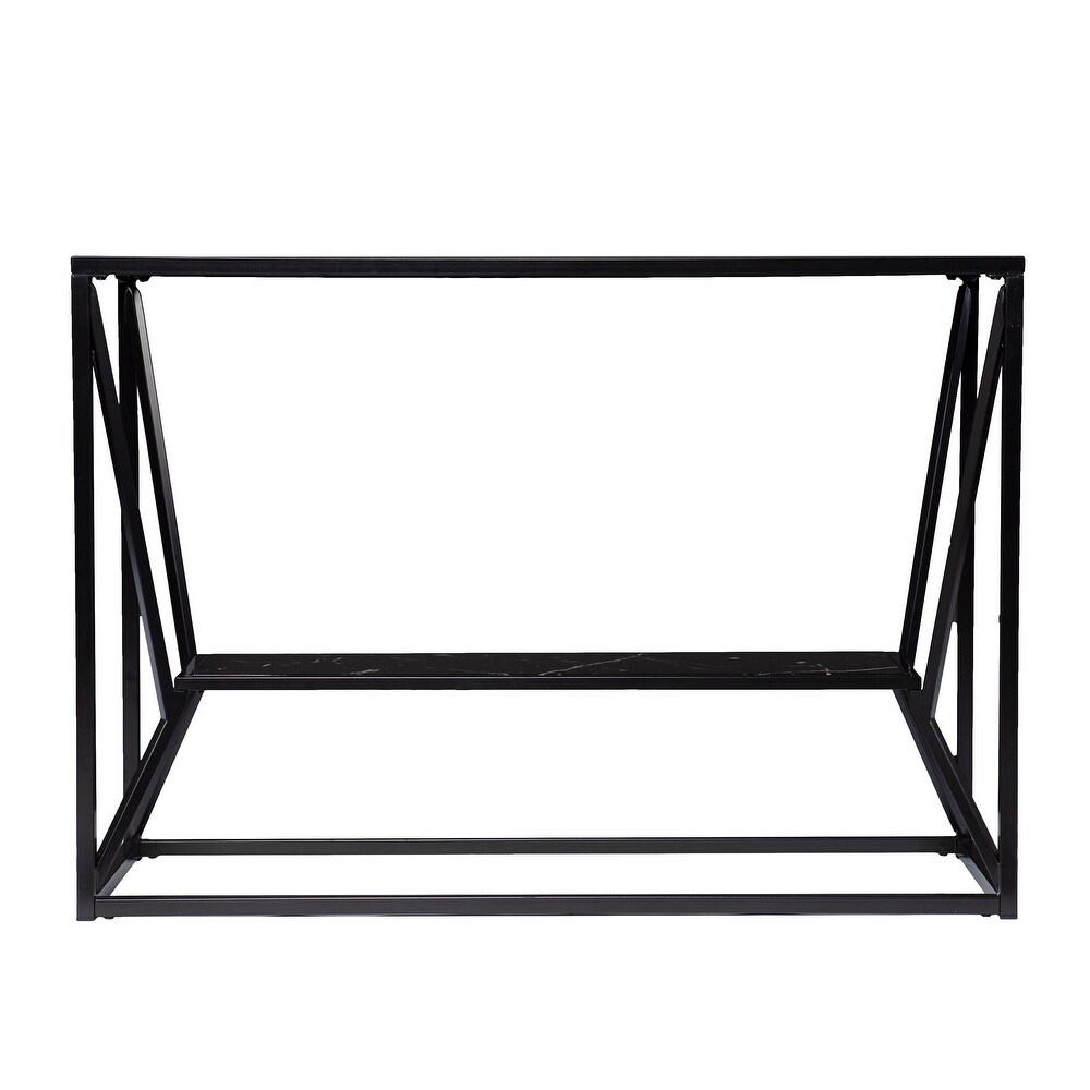 SEI Furniture Aerisill Contemporary Black Metal Console Table