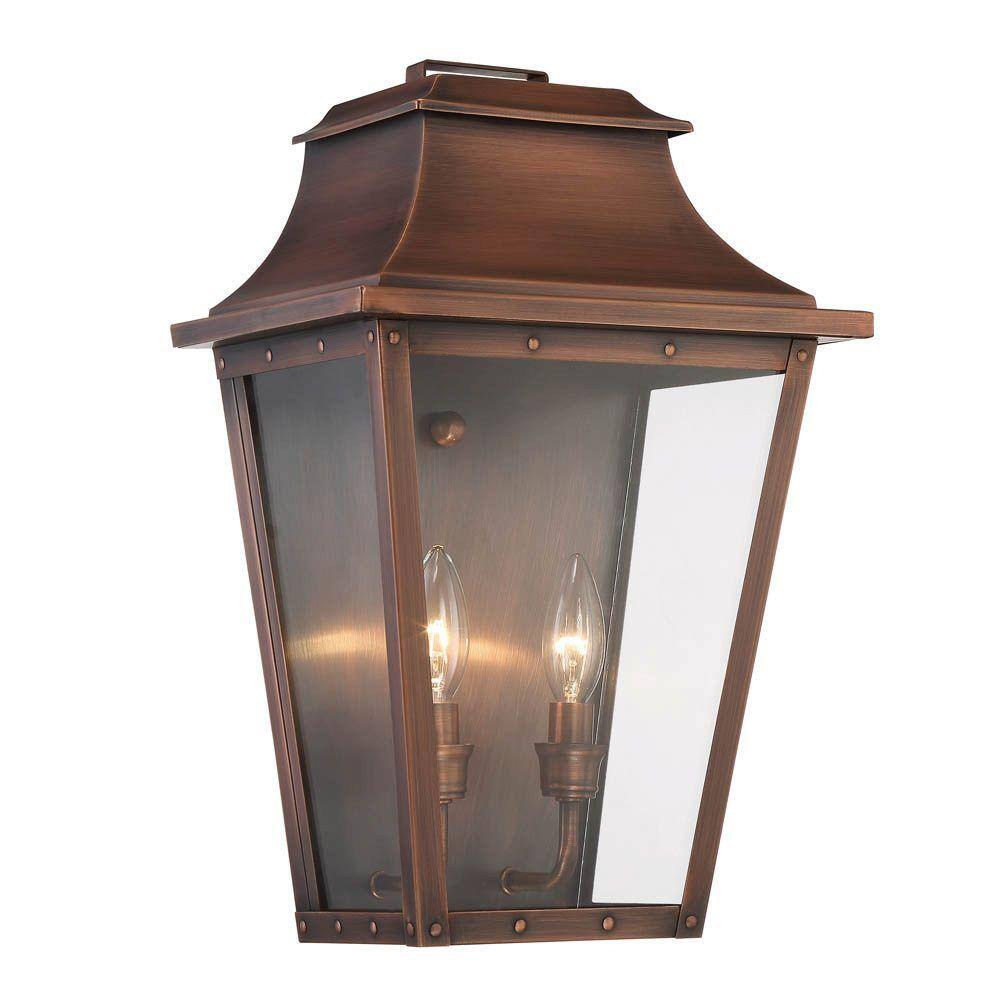 Acclaim Lighting Coventry Collection 2-Light Copper Patina Outdoor Wall Lantern Sconce 8424CP