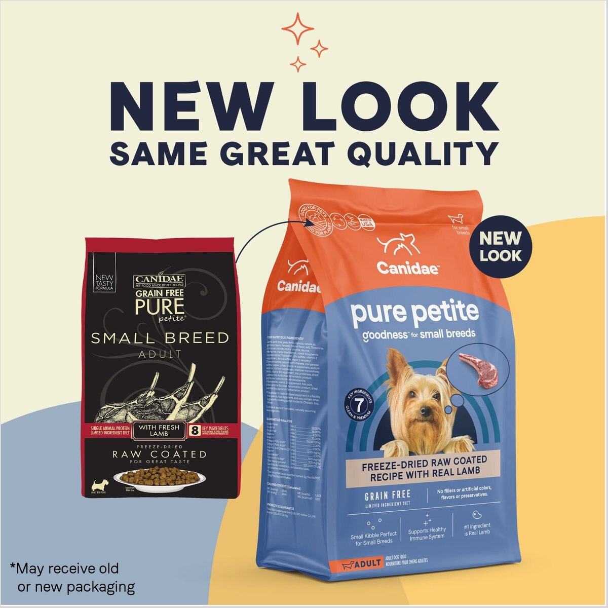 CANIDAE PURE Petite Adult Small Breed Grain-Free with Lamb Dry Dog Food， 4-lb bag