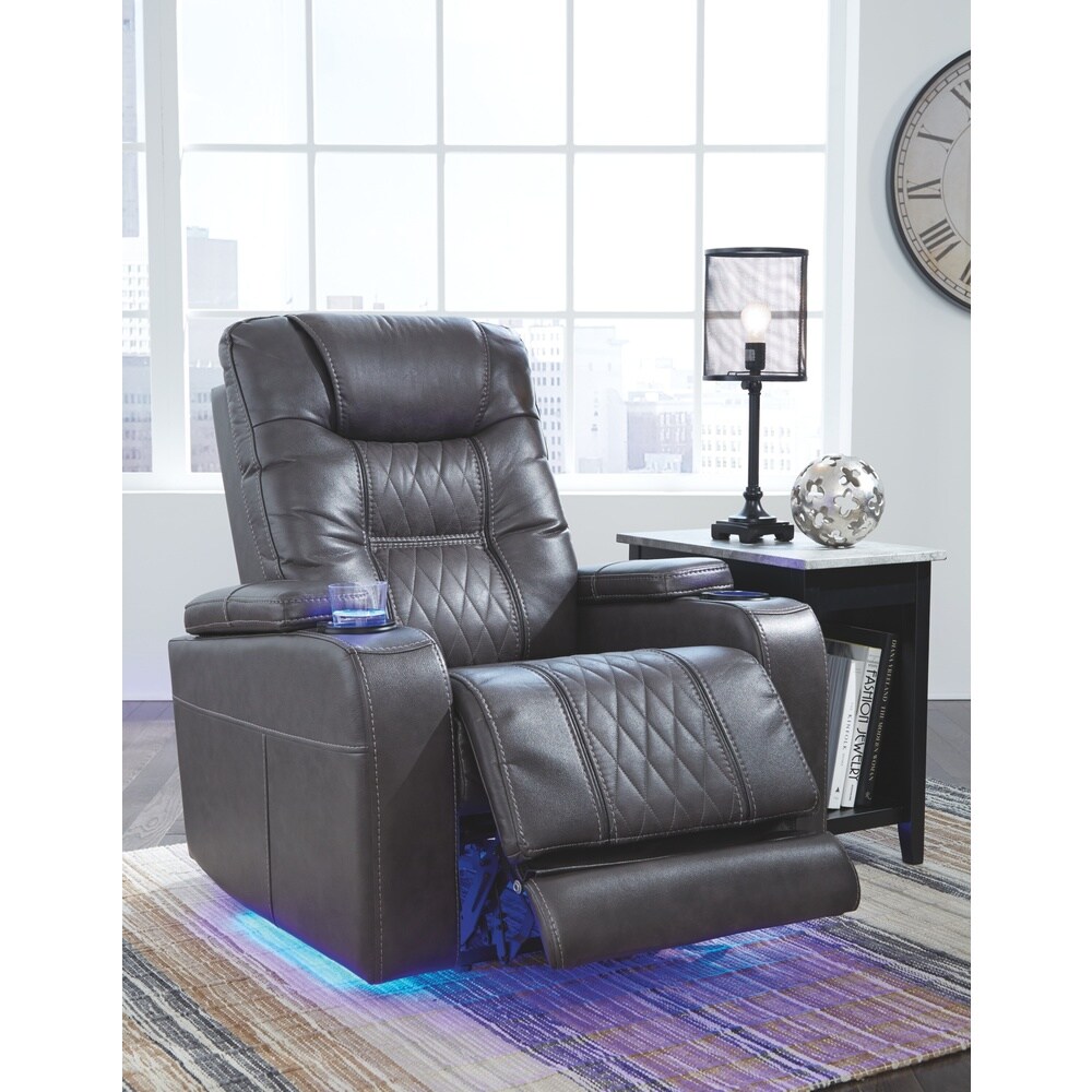 Signature Design by Ashley Gray Composer Power Recliner w/Adjustable Headrest