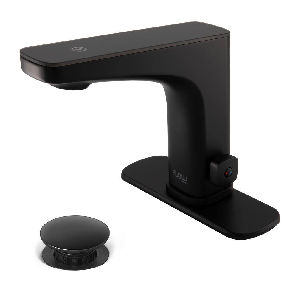 FLOW Grove Touch and Motion Activated Single-Handle Bathroom Faucet in Matte Black GRVB1 MB