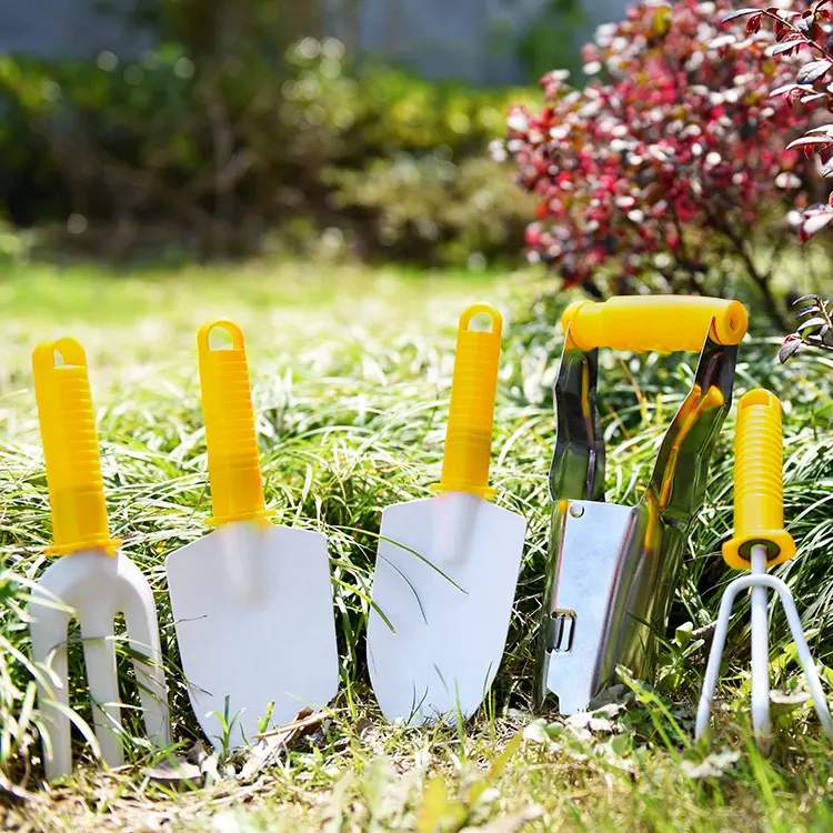 one99 4pcs yellow plastic garden planting hand tool gift set