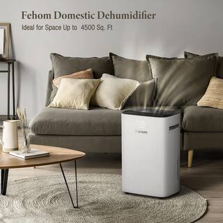 Fehom 50-Pint Home Dehumidifier with Bucket and Drain for 4500 sq. ft. for Bedroom Basement Bathroom and Laundry HDCX-PD08F