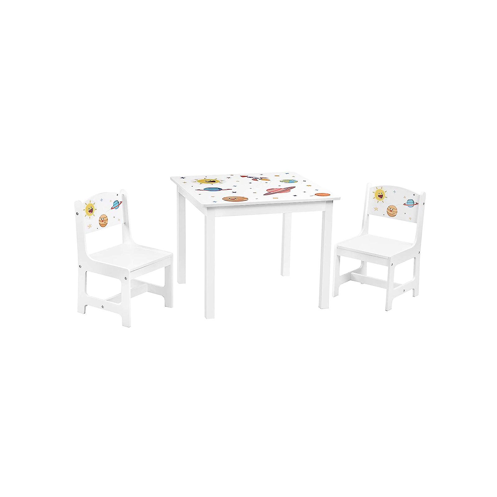 Kindertafelset met 2 stoelen wit