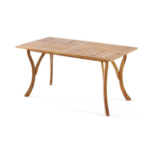 59Inch Rectangular Wood Patio Table for Outdoor Dining