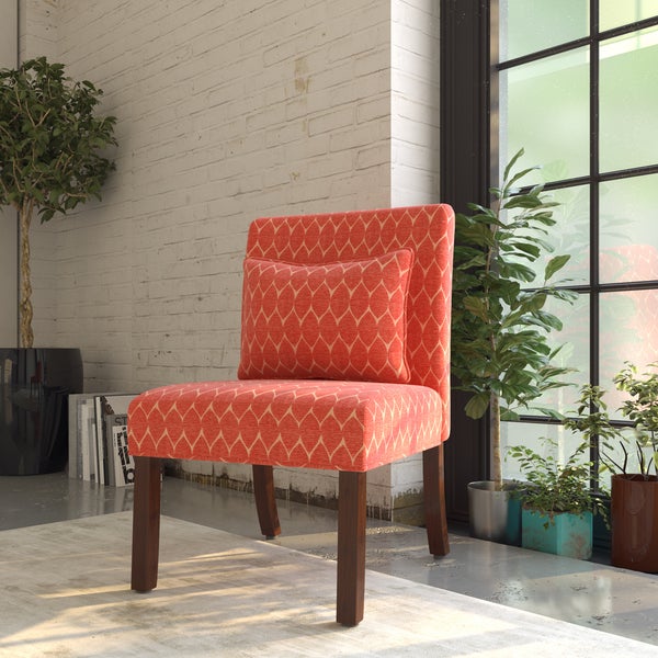 Porch and Den Valderrama Geometric Patterned Accent Chair with Pillow