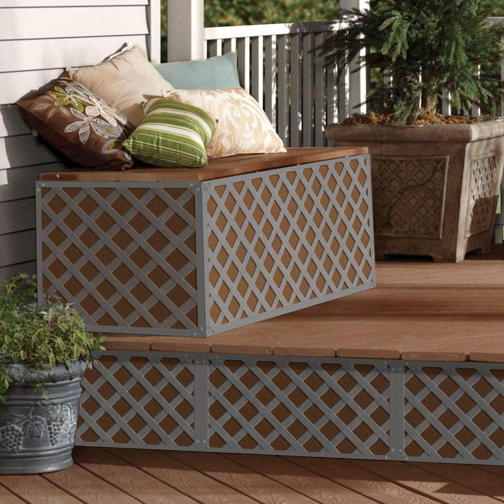 Barrette Outdoor Living 4 ft. Nantucket Gray Vinyl Lattice Cap (2-Pack) 73004698