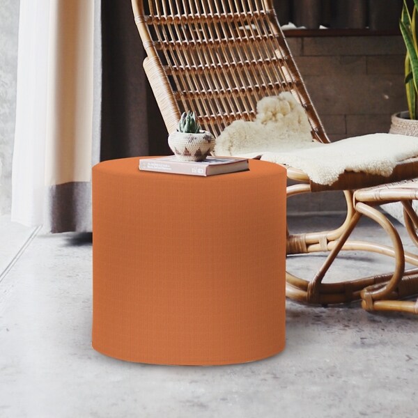 No Tip Cylinder Ottoman with Cover，Seascape Canyon