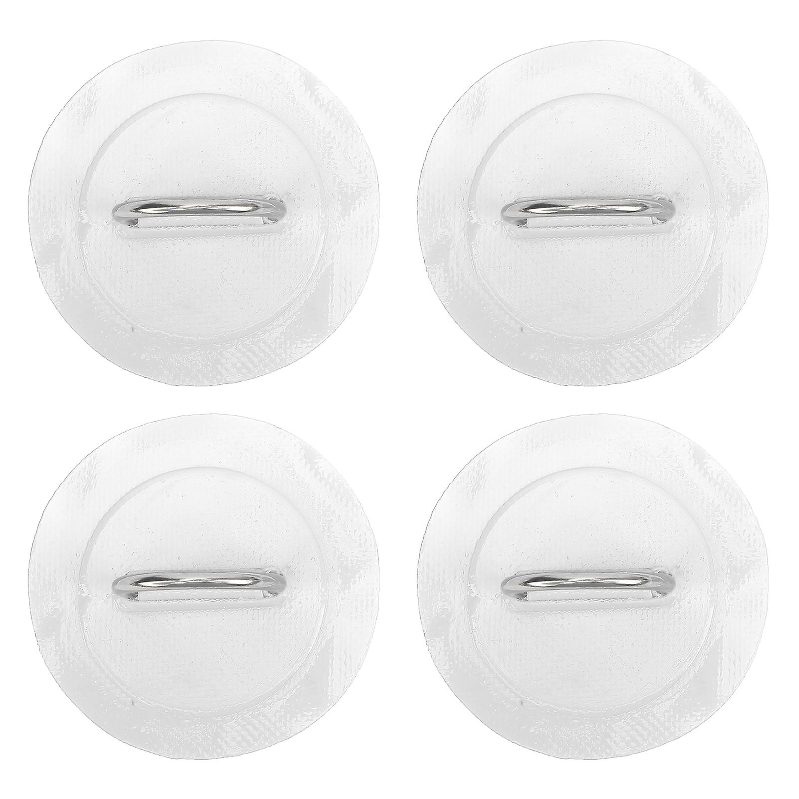 4 Pcs Inflatable Boat Dring Pad Patch Pvc Durable Marine Stainless Steel Fixed Bucklewhite