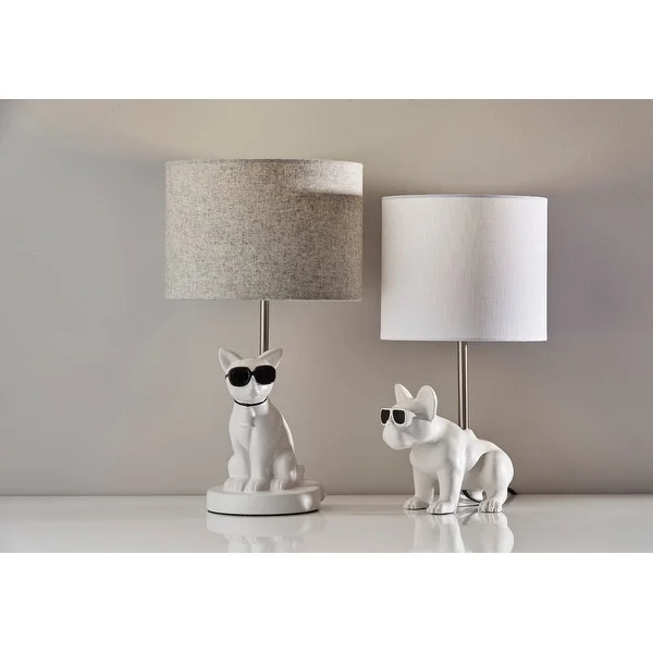 Adesso White Sunny Cat Table Lamp