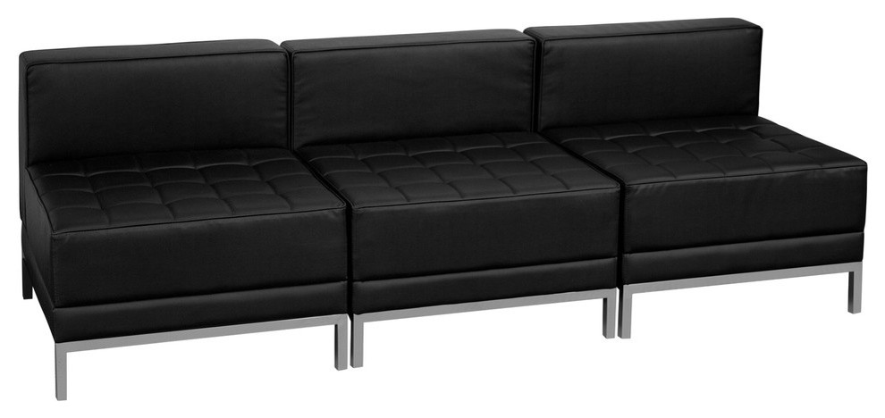 Hercules Imagination Series Black Leather Lounge Set  3 Pieces   Contemporary   Sofas   by GwG Outlet  Houzz