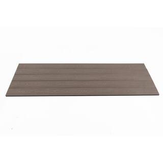 Kahomvis 910 in. x 5-45 in. x 7.2 ft. Embossing Brown Wood Plastic Composite Decorative Floor Decking Board 5-Piece Set Yea-LKD0-142