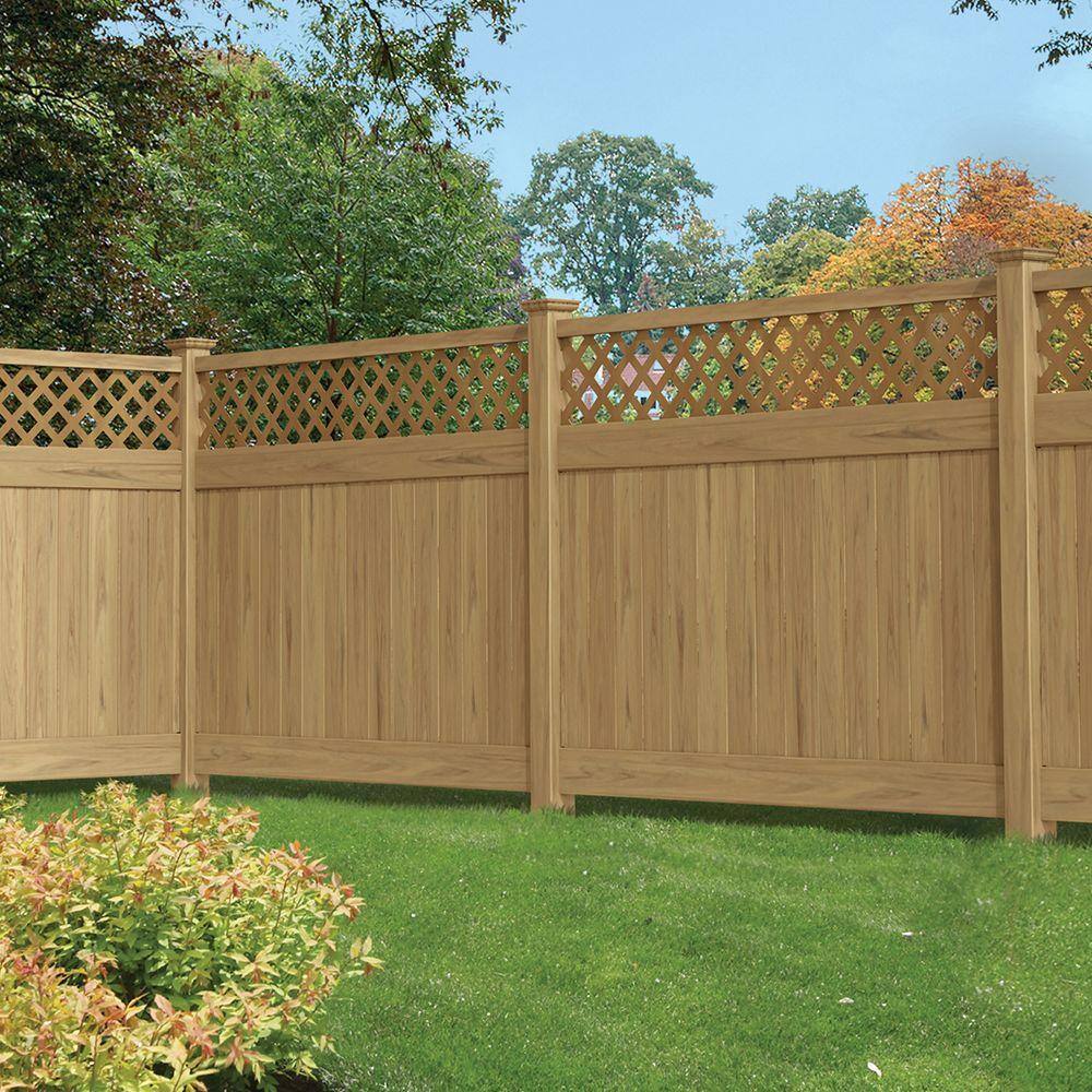 Barrette Outdoor Living 5 in. x 5 in. x 9 ft. Cypress Vinyl Fence End Post 73025357